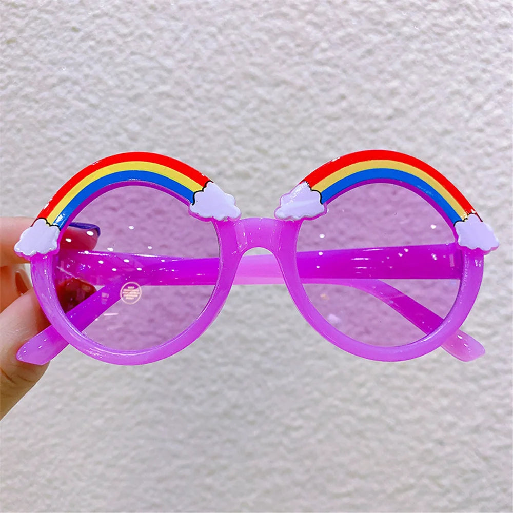 Round Sunglasses Kids Rainbow Sun Glasses Girls Children Colorful Eye Lenses Baby Shades Boys Yellow Eyeglasses Driver Goggles