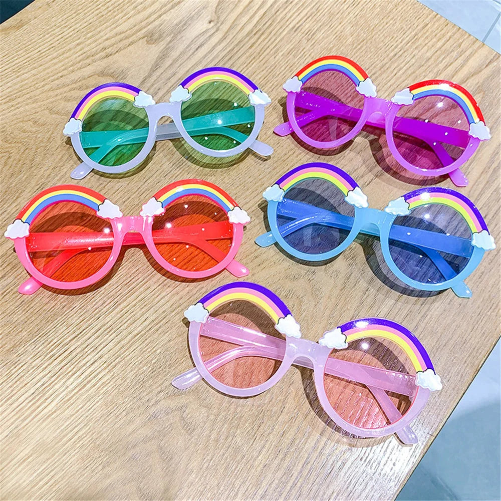 Round Sunglasses Kids Rainbow Sun Glasses Girls Children Colorful Eye Lenses Baby Shades Boys Yellow Eyeglasses Driver Goggles
