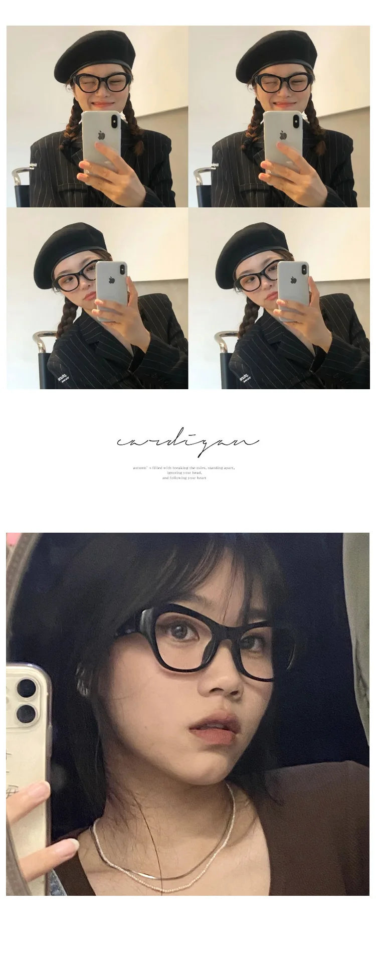 Retro Cat Eye Irregular Black Glasses Frame Women Ins No Makeup Plain Glasses Men Eyewear Cute Decorative Computer Glasses