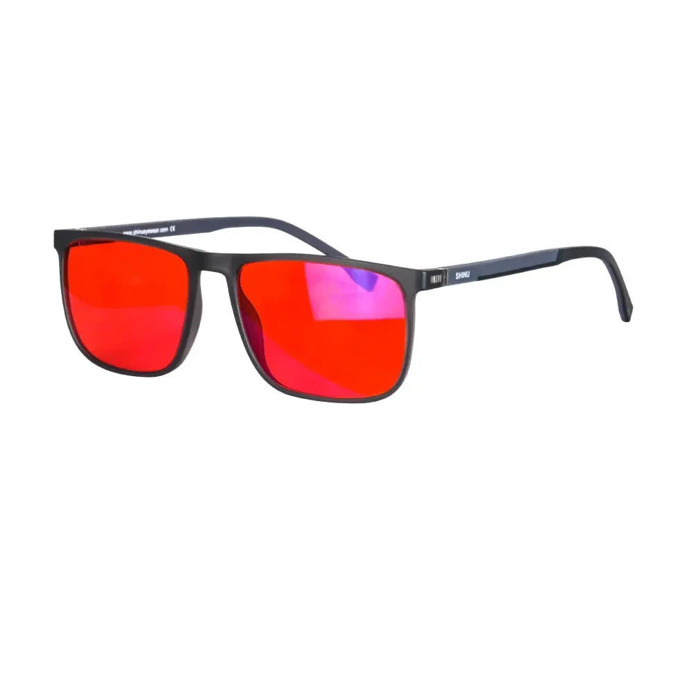SHINU Brand Good Sleep Blue Light Blocking Glasses Men Red Lenses Anti Green Light Eliminate Eye Strain Glasses  Bluelight