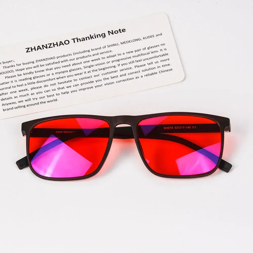 SHINU Brand Good Sleep Blue Light Blocking Glasses Men Red Lenses Anti Green Light Eliminate Eye Strain Glasses  Bluelight