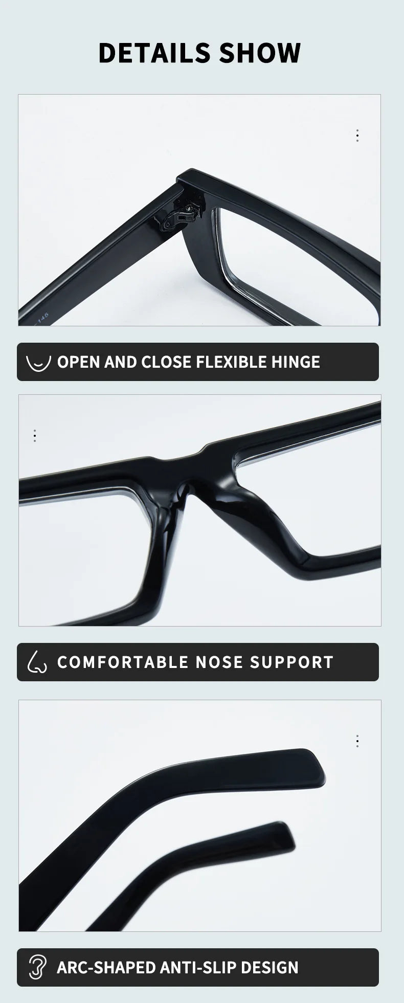 Wholesale of Euro US Flat Lenses for Men and Women Retro Trendy Anti Blue Light Square Glasses Frames Shauna Eyeglasses