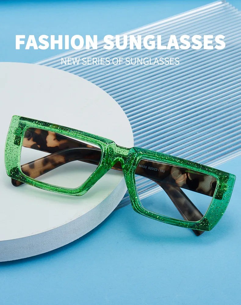 Retro Trendy Anti Blue Light Square Glasses Frames Wholesale of Euro US Flat Lenses for Men and Women Shauna Eyeglasses