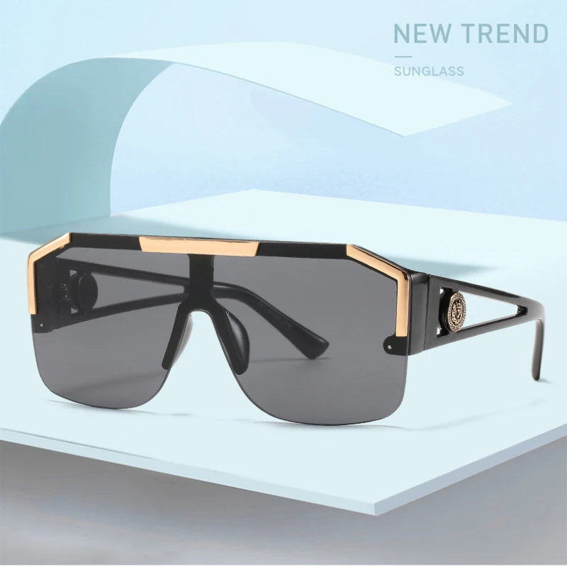 Steampunk Sunglasses Men Women Retro Oversized Sun Glasses Luxury Brand Design Gradient Square Shades for Driving UV400