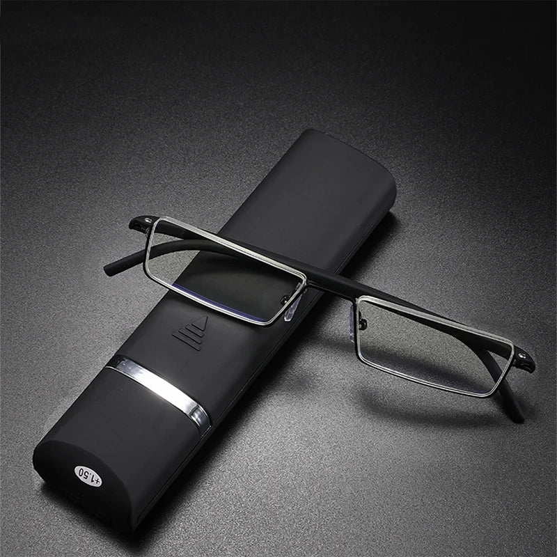 TR90 Presbyopic Glasses Man Blue Light Reading Glasses Men Metal Square Glasses For Sight Plus Lenses +1.0/1.5/2.0/2.5/3.0/3.5/4