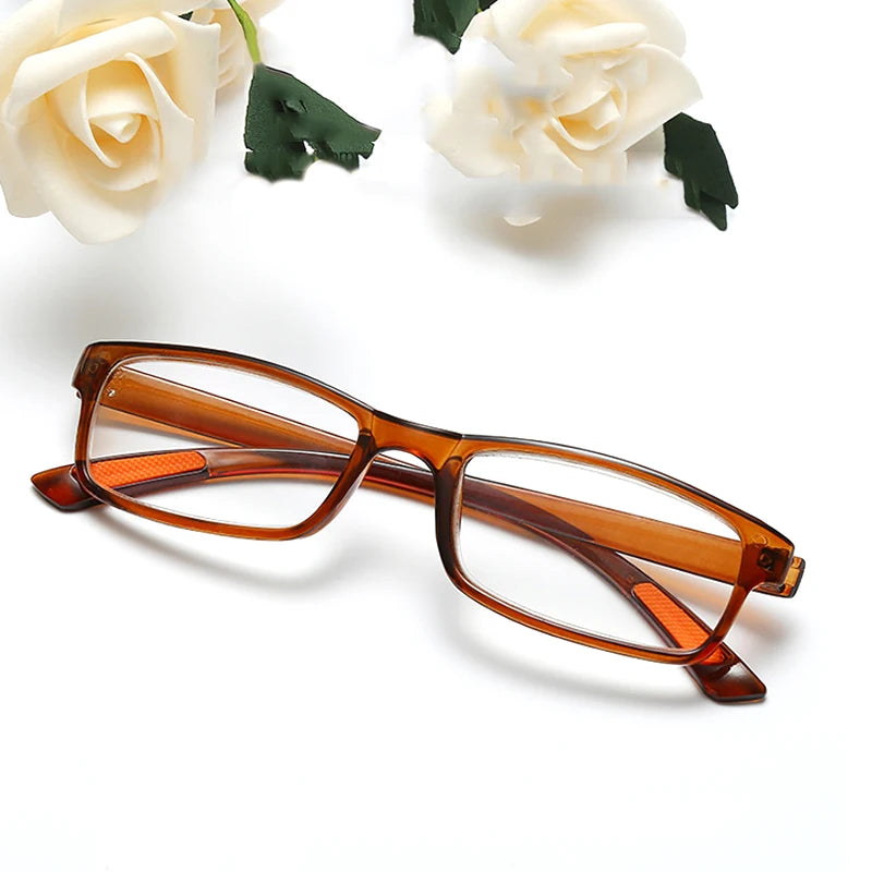 TR90 Ultralight Full Frame Reading Glasses Men Women Retro Clear Flexible Presbyopic Glasses Magnifying Cheap gafas Brown Black