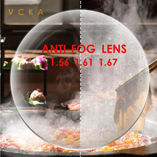 VCKA Anti-Fog Anti Blue 1.56 1.61 1.67 Prescription  Resin Aspheric Eye Glasses Lenses Myopia Optical