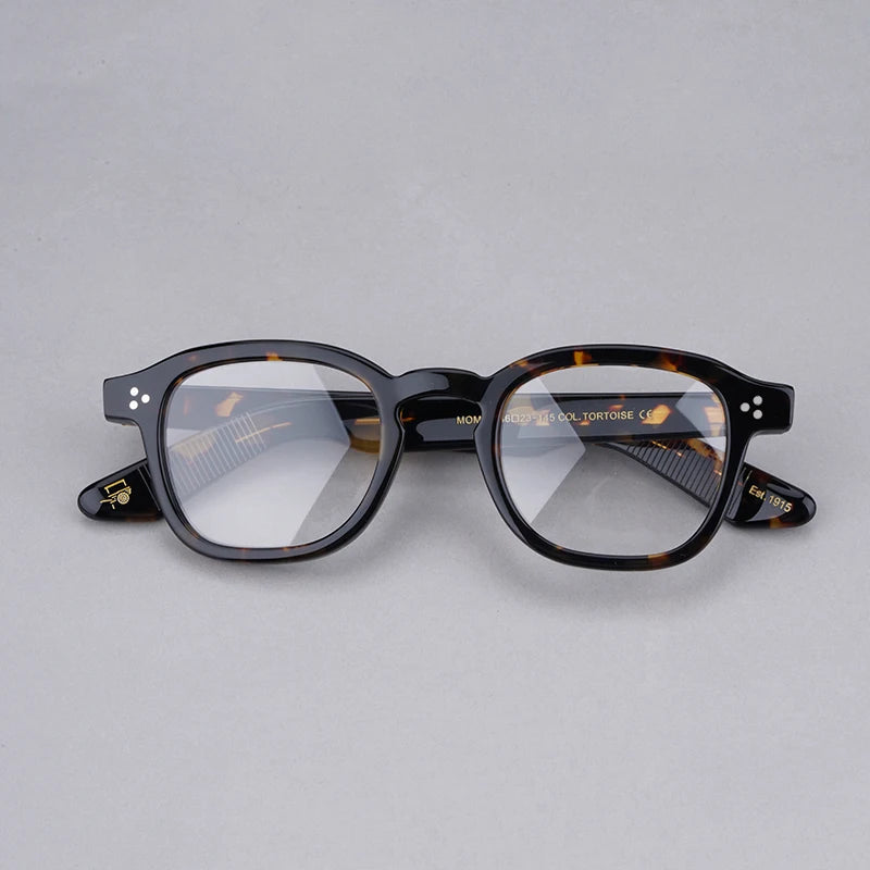 Vintage Acetate Eyeglasses for Woman Men Prescription Optical Eye Glasses for Computer Myopia Momza Clear Glasses Women