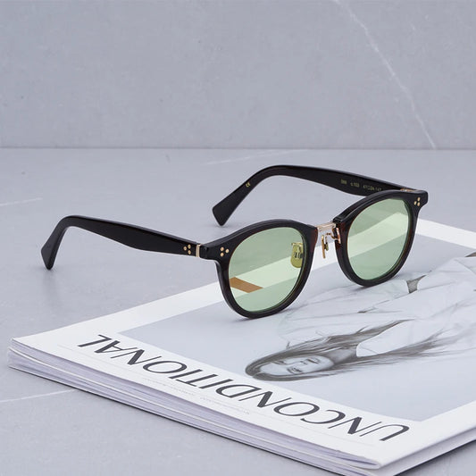 Vintage Acetate Titanium Sunglasses Women Polarized Mens Sunglasses Brand Designer Transparent  Sunglass Acetate Sunglasses 566
