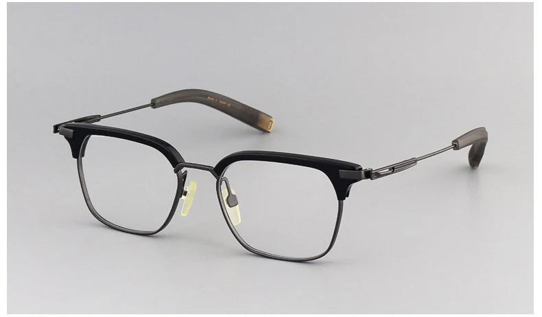 Vintage Designer Titanium Eyeglasses Frame Men Square Prescription Optical Acetate Glasses Women Luxury Myopia Eyebrow Eyewear