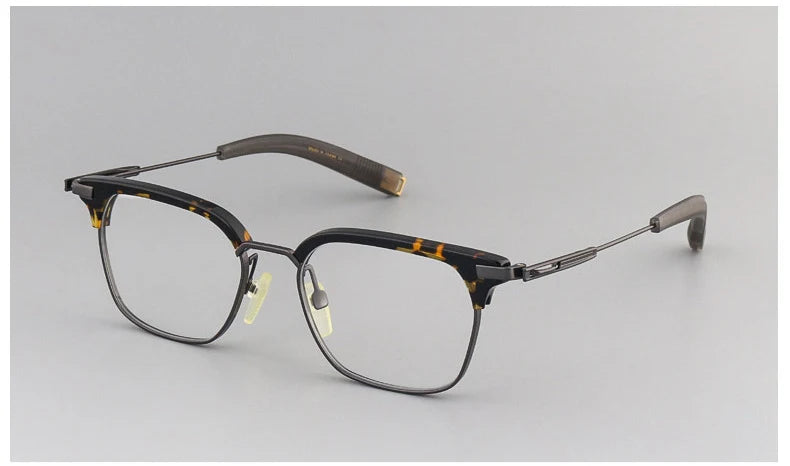 Vintage Designer Titanium Eyeglasses Frame Men Square Prescription Optical Acetate Glasses Women Luxury Myopia Eyebrow Eyewear