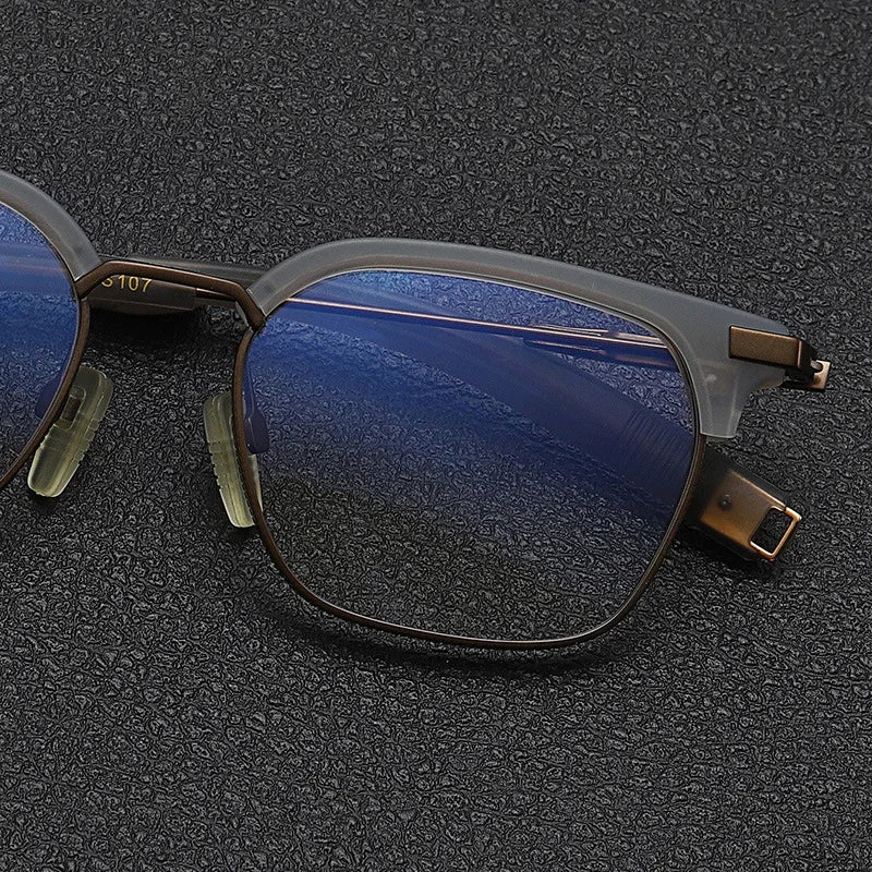 Vintage Designer Titanium Eyeglasses Frame Men Square Prescription Optical Acetate Glasses Women Luxury Myopia Eyebrow Eyewear