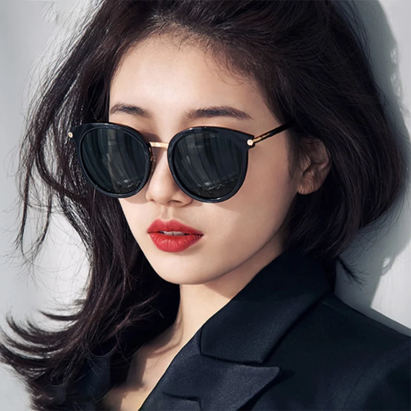 Vintage Minus Lens Polarized Sunglasses Prescription Women Anti-glare Gray Lenses Round Short-sight Goggle 0 -0.5 -0.75 To -6.0