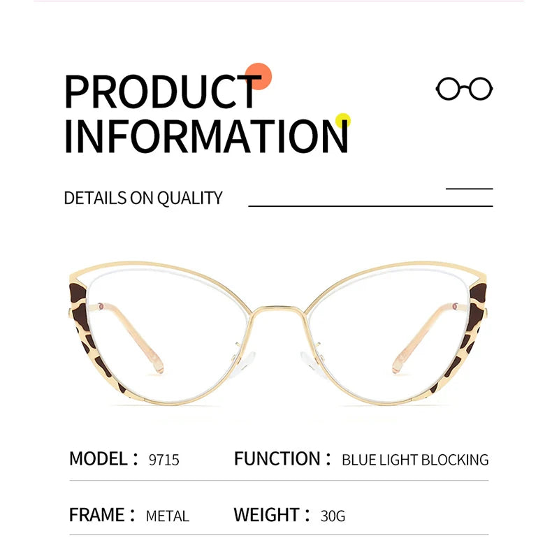 XJiea Luxury Brand Designer Eyeglasses Frames Women Anti-Blue Light Lenses High Quality Myopia Hyperopia Glasses