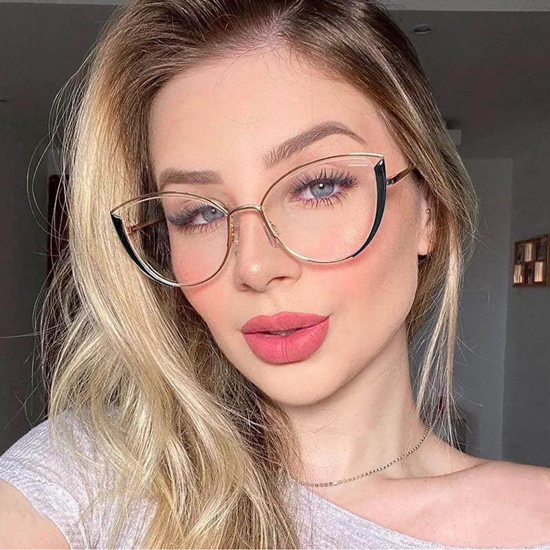 XJiea Luxury Brand Designer Eyeglasses Frames Women Anti-Blue Light Lenses High Quality Myopia Hyperopia Glasses