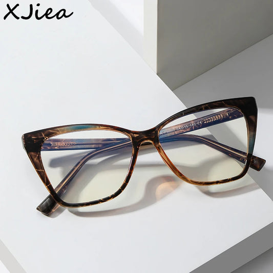 XJiea Luxury Brand Myopia Women Glasses Frame Designer Stitching Color Optical Eyewear Anti-blue Light Lenses Eyeglasses