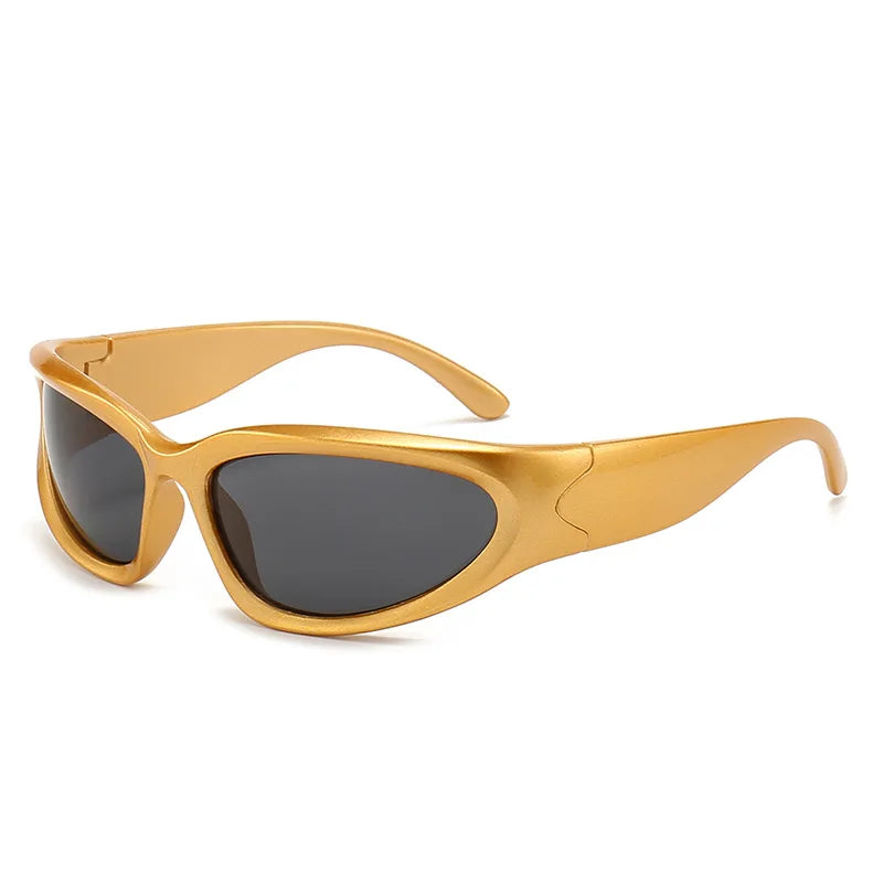 XJiea y2k Occhiali da sole Donna 2024 Steampunk Uomo Occhiali Lenti a specchio alla moda Ciclismo all'aperto Unisex Shades Eyewear