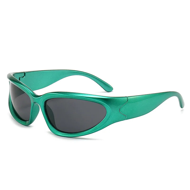 XJiea y2k Occhiali da sole Donna 2024 Steampunk Uomo Occhiali Lenti a specchio alla moda Ciclismo all'aperto Unisex Shades Eyewear