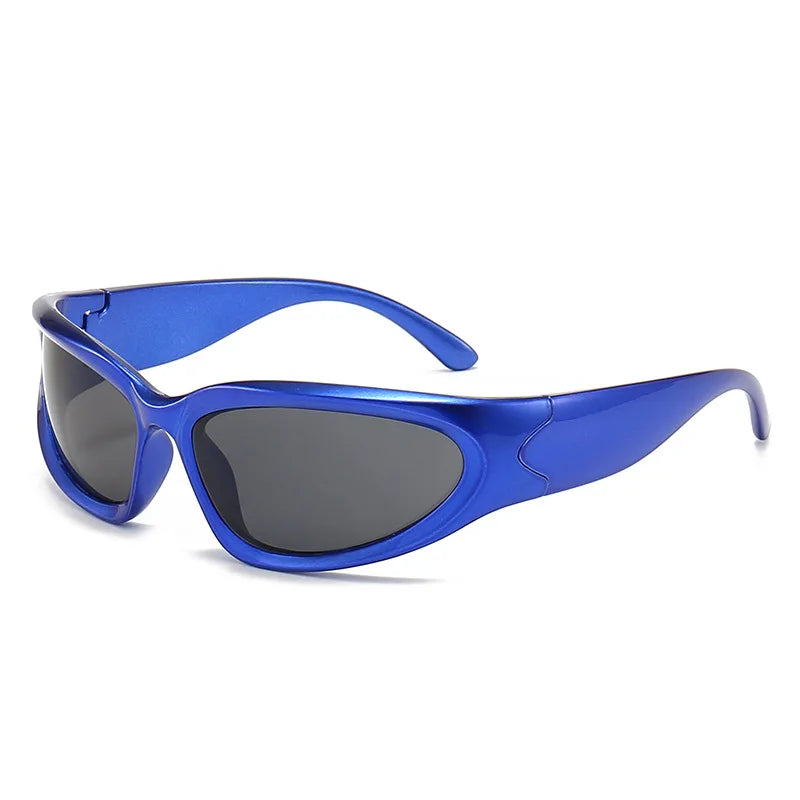 XJiea y2k Occhiali da sole Donna 2024 Steampunk Uomo Occhiali Lenti a specchio alla moda Ciclismo all'aperto Unisex Shades Eyewear