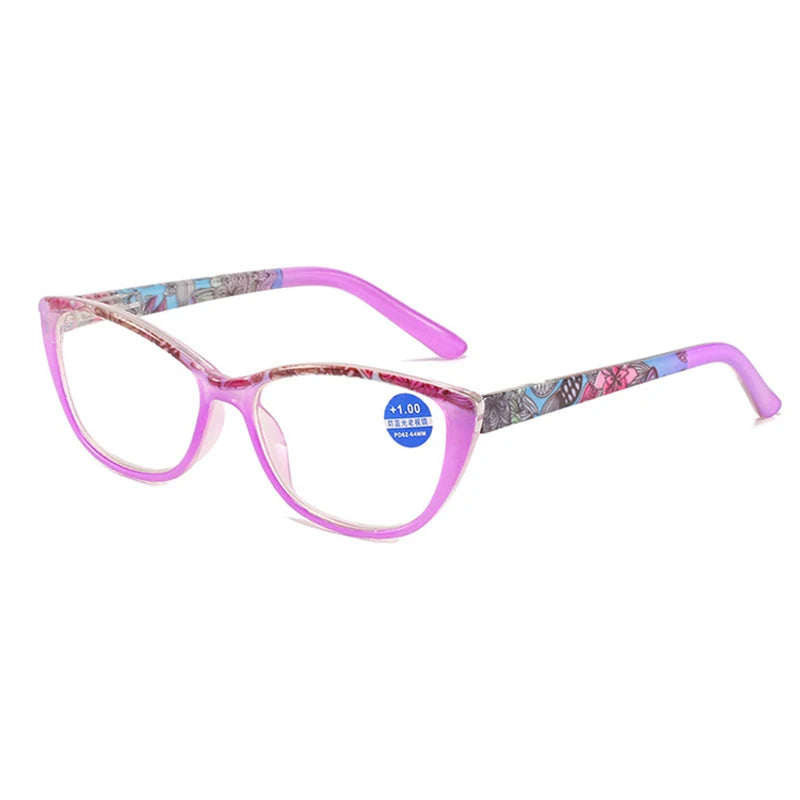 seemfly Cat Eye Presbyopic Spectacle Anti Blue Ray Reading Glasses Women Ultralight Prescription PC lenses Eyewear +1.0 to +3.5
