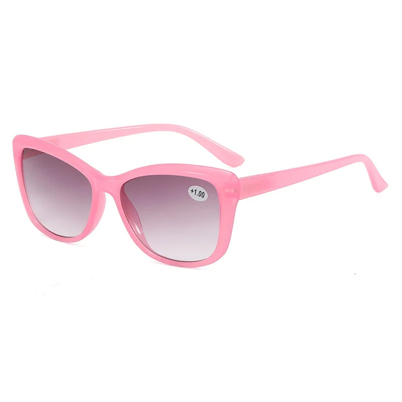 seemfly Cat Eye Reading Glasses Women Gradient Gray Lenses Presbyopic Sunglasses Ultralight Anti Blue Light Eyewear Diopter +1.0