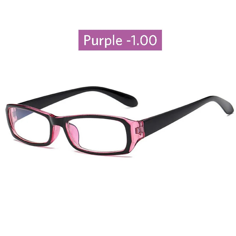 seemfly Pink Vintage Myopic Glasses Women Men Myopia Eyeglasses Black Frame Anti Blue-ray Ultra Light Short Sight Lenses Eyewear