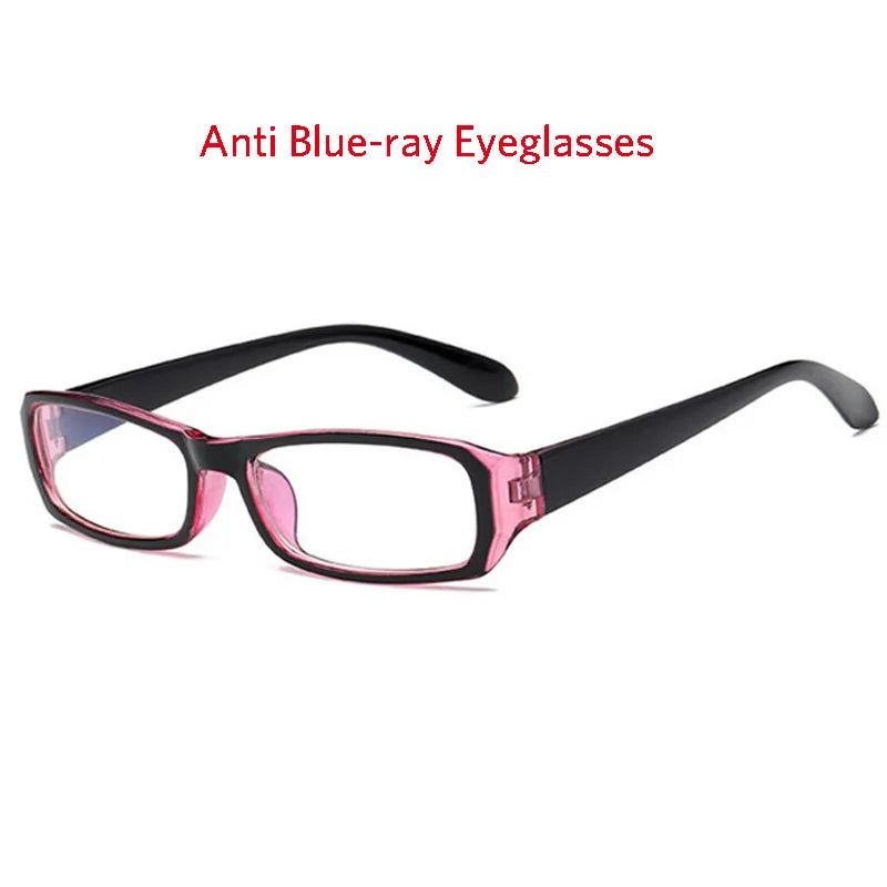 seemfly Pink Vintage Myopic Glasses Women Men Myopia Eyeglasses Black Frame Anti Blue-ray Ultra Light Short Sight Lenses Eyewear