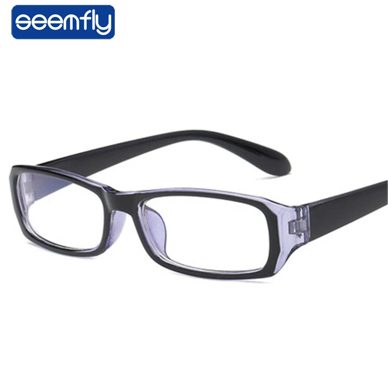 seemfly Pink Vintage Myopic Glasses Women Men Myopia Eyeglasses Black Frame Anti Blue-ray Ultra Light Short Sight Lenses Eyewear